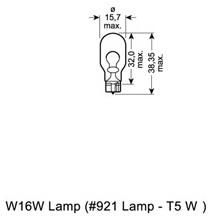 Osram lampa kierunkowskazu W16W W2,1x9,5d 12V 16W (921)